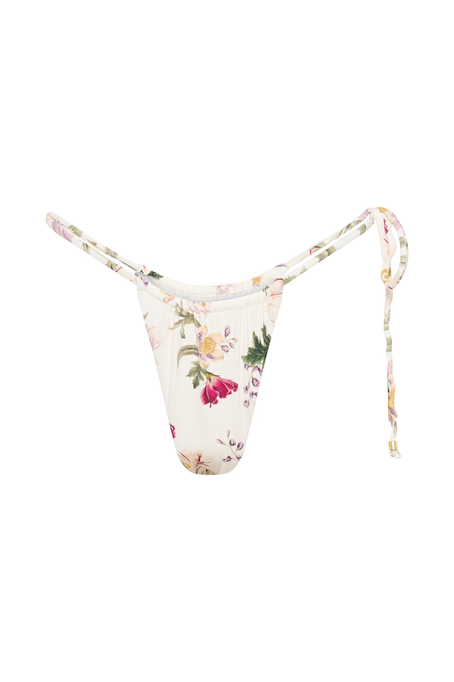 Andie Ruched String Side Bikini Brief - Bella Rosa Print
